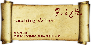 Fasching Áron névjegykártya