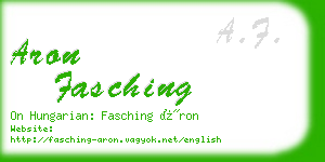 aron fasching business card